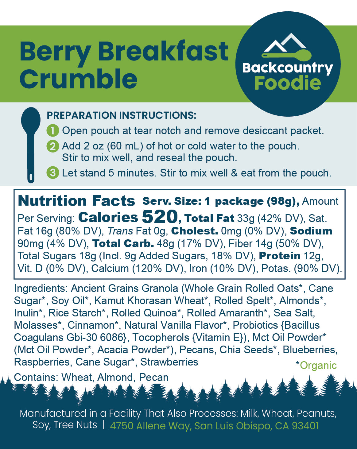 Backcountry Foodie - Berry Breakfast Crumble