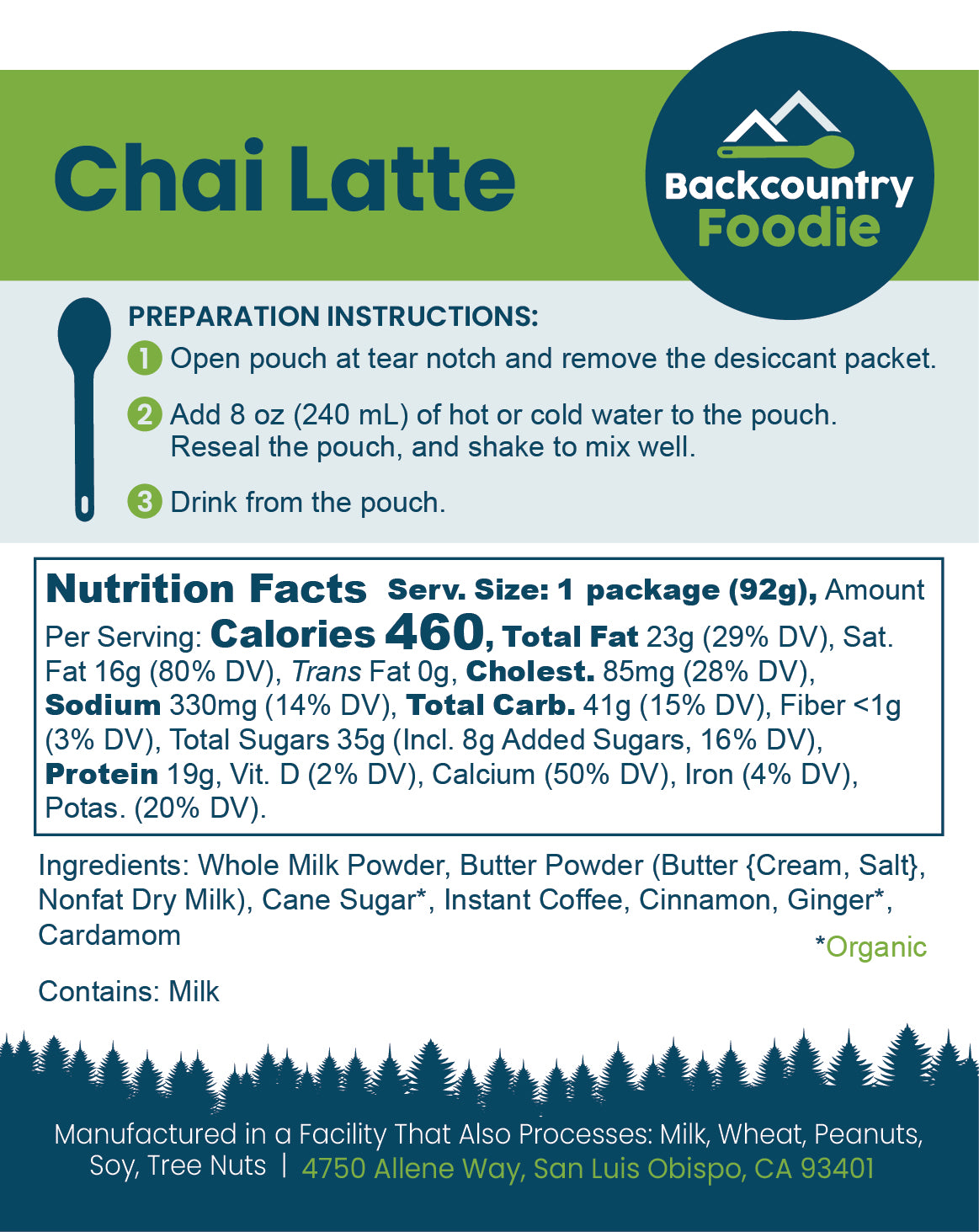 Backcountry Foodie - Chai Latte