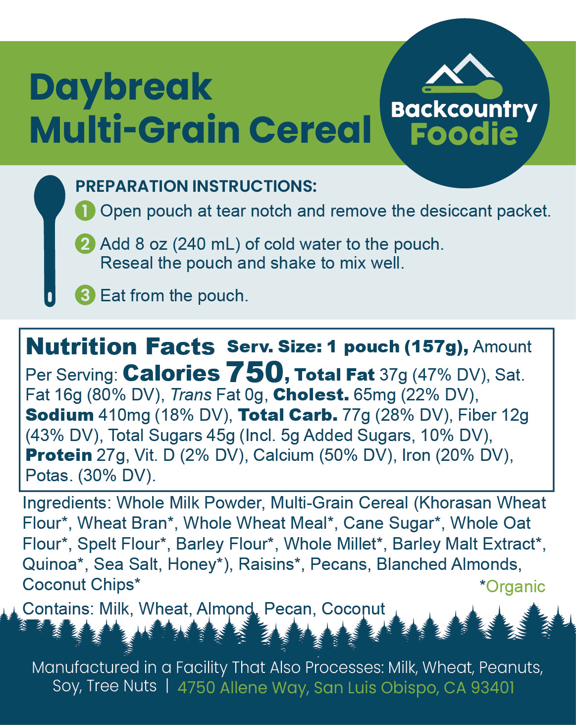 Backcountry Foodie - Daybreak Multi-Grain Cereal