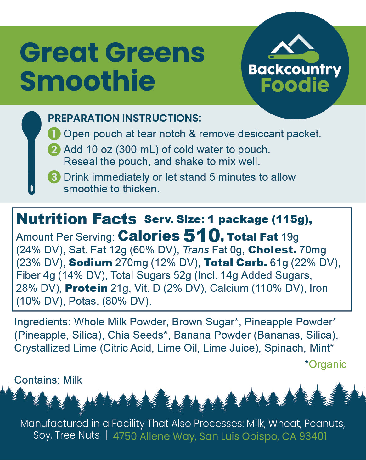 Backcountry Foodie - Great Greens Smoothie