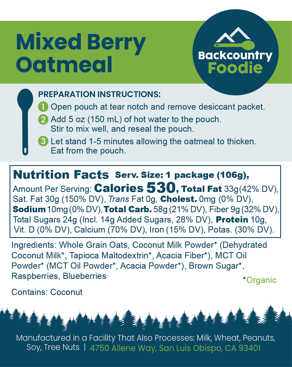 Backcountry Foodie - Mixed Berry Oatmeal
