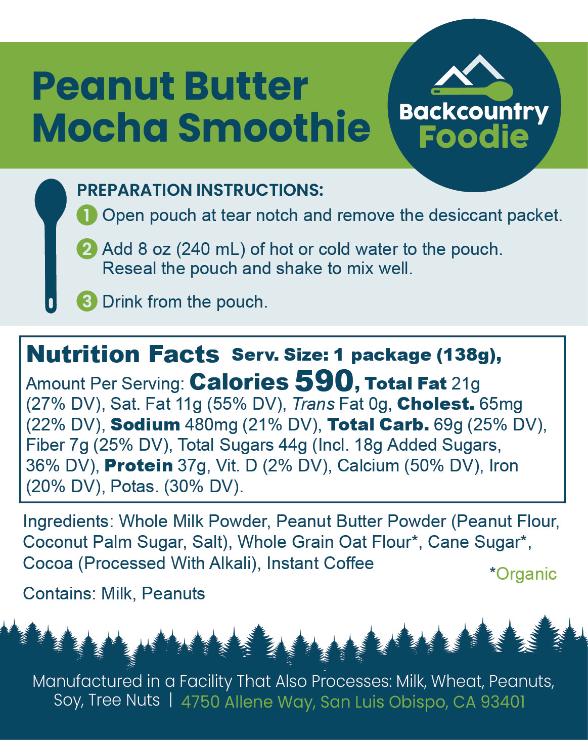 Backcountry Foodie - Peanut Butter Mocha Smoothie