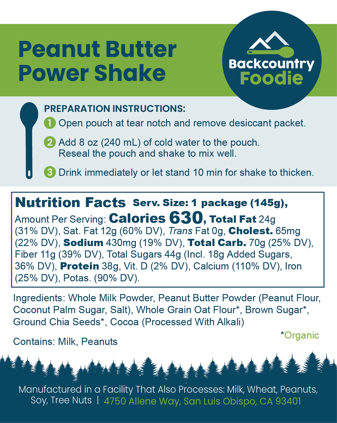 Backcountry Foodie - Peanut Butter Power Shake