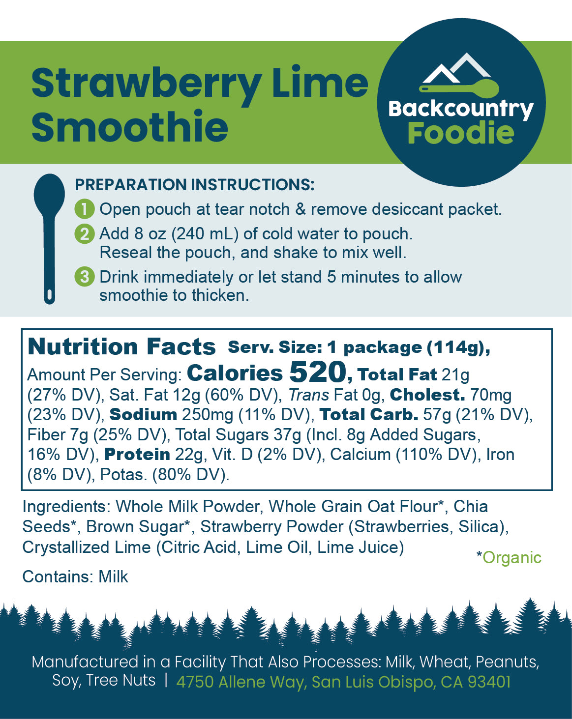 Backcountry Foodie - Strawberry Lime Smoothie