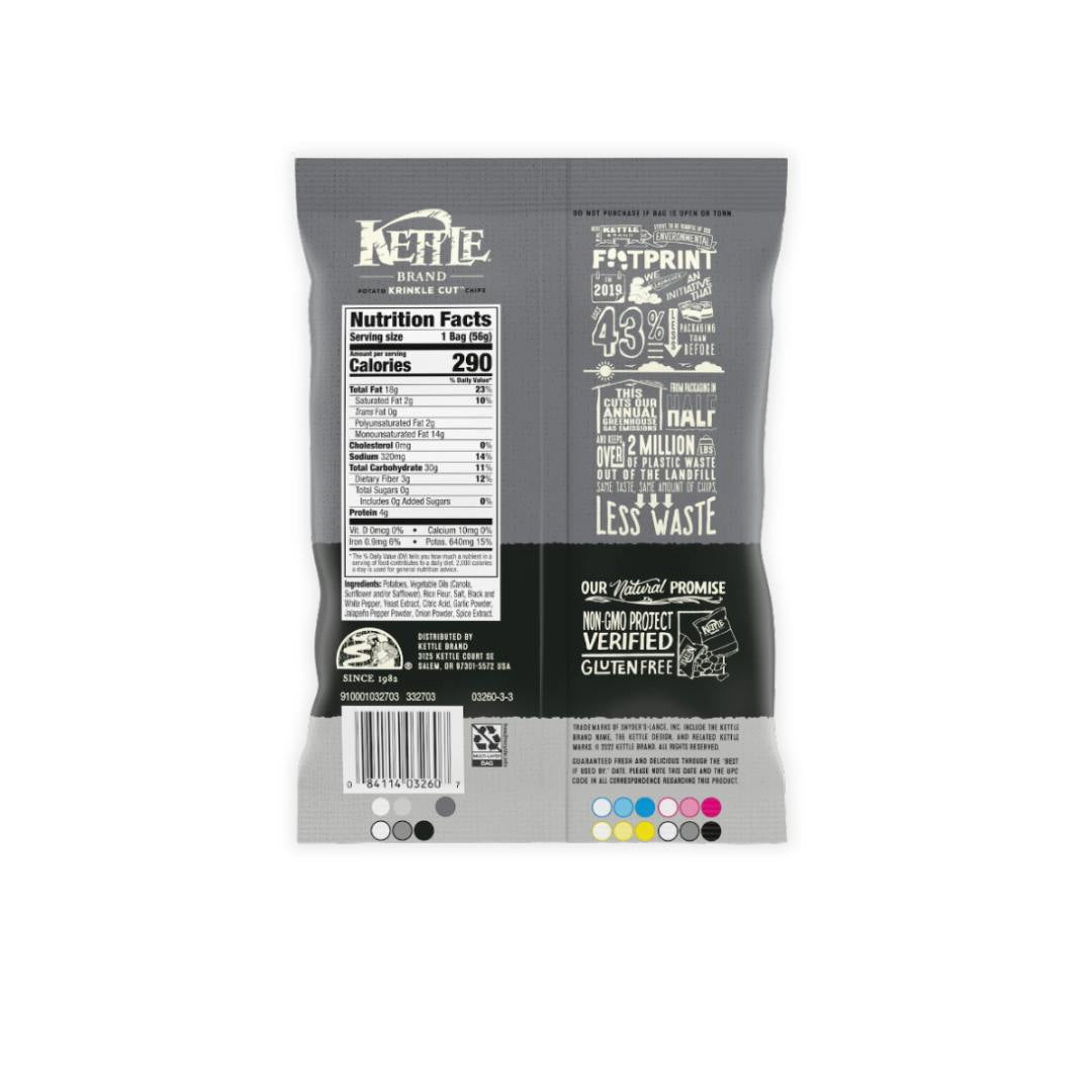 Kettle Brand - Krinkle Cut Salt & Fresh Ground Pepper Potato Chips 2 oz Snack Bag SALE!