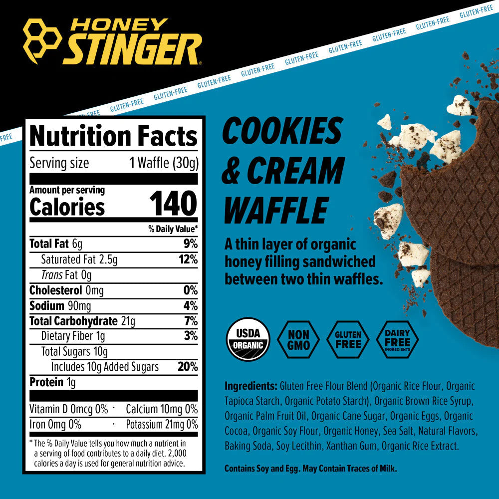 Honey Stinger - Gluten-Free Waffle Cookies & Cream