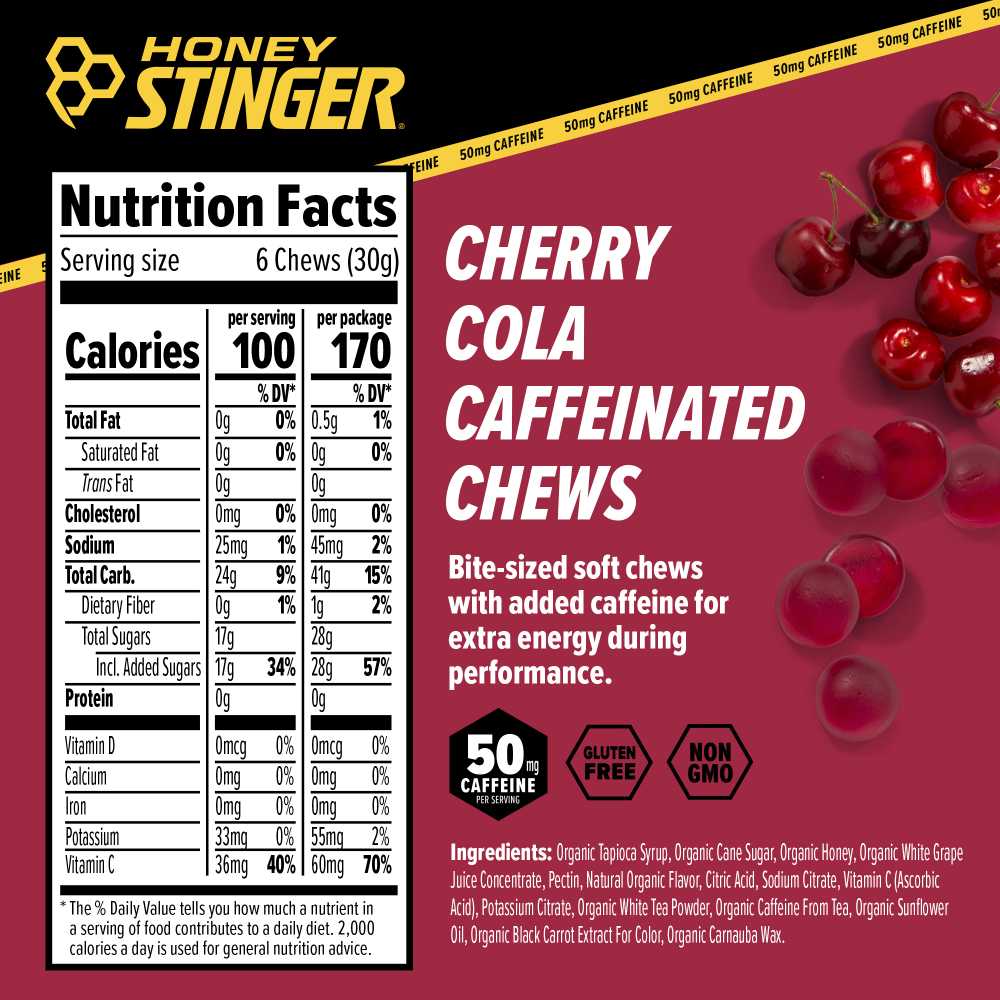 Honey Stinger - Energy Chews Caffeinated Cherry Cola