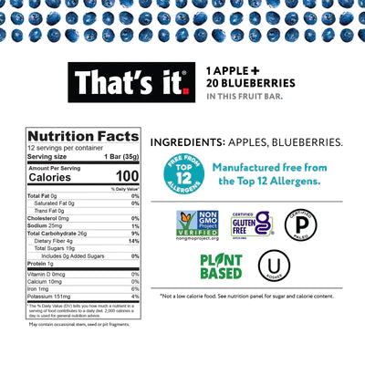 That's It - Apple + Blueberry Fruit Bar