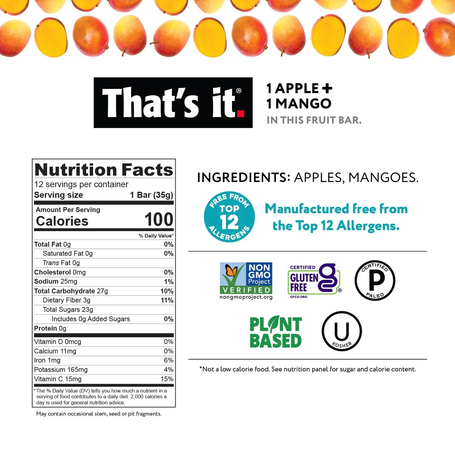 That's It - Apple + Mango Fruit Bar