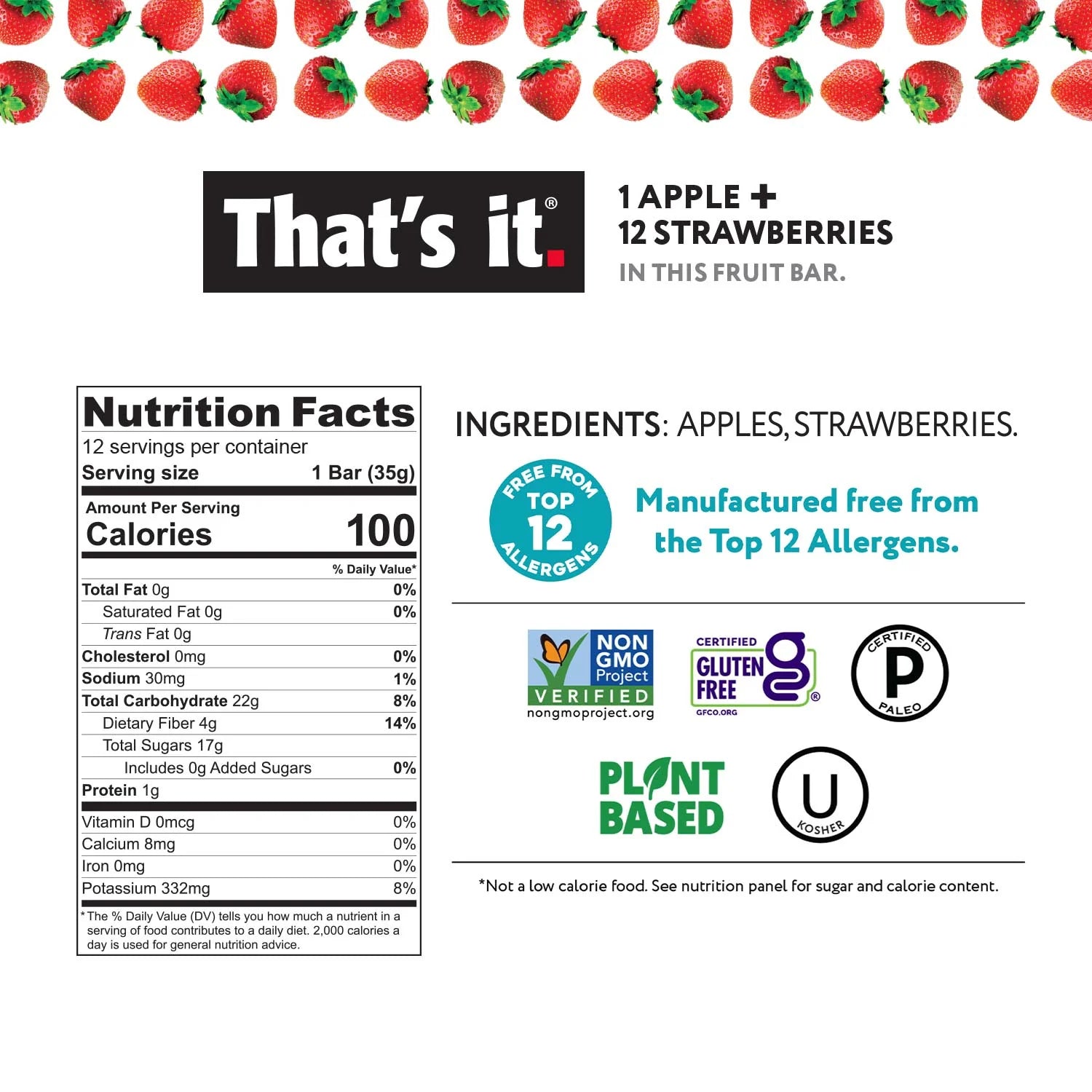 That's It - Apple + Strawberry Fruit Bar