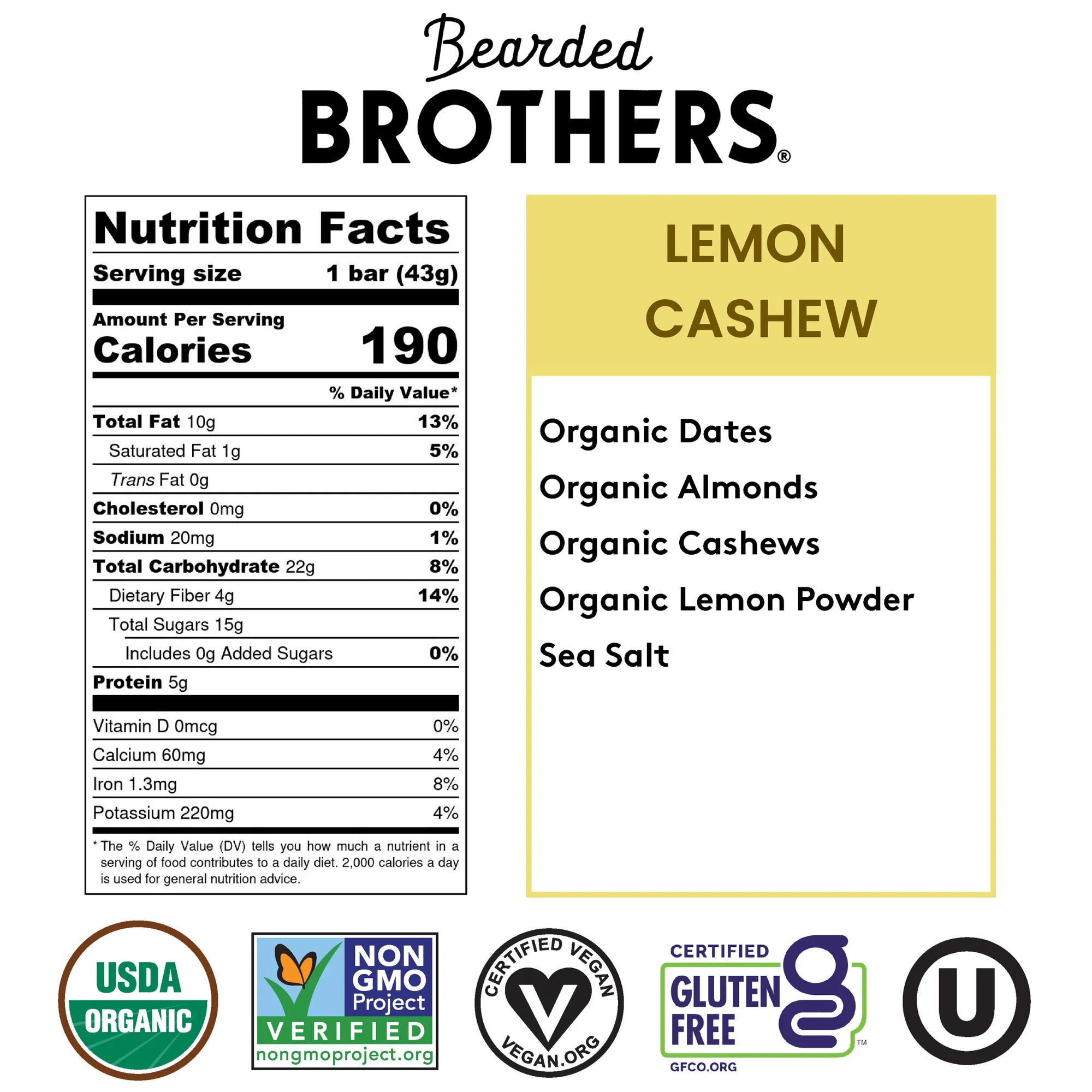 Bearded Brothers - Lemon Cashew Bar