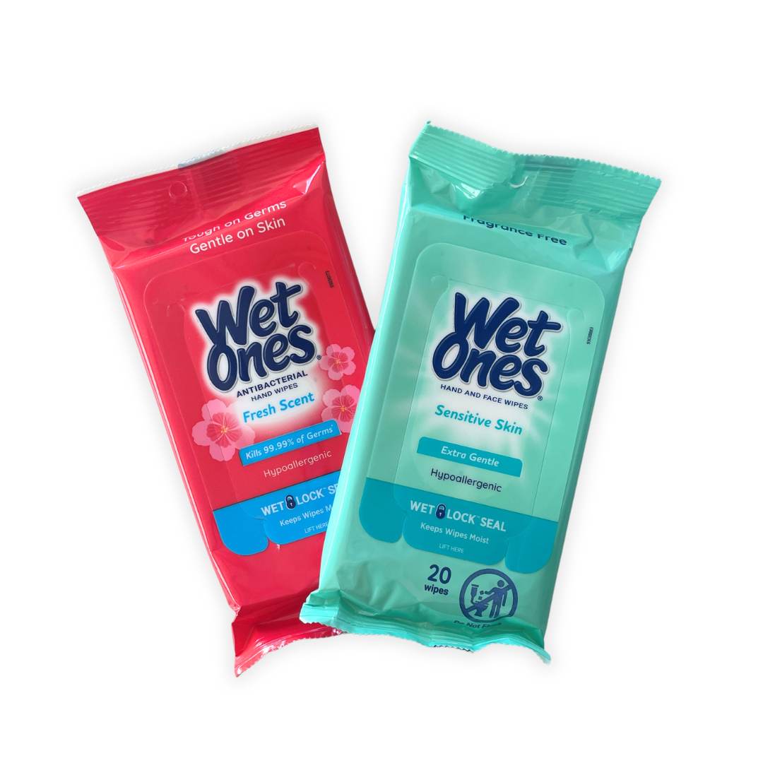 Wet Ones - Hypoallergenic Hand & Face Wipes 20 Count Pack
